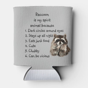 Rafraîchisseur Pour Canette Funny Raccoon Spirit Animal Humour mignon Aquarell