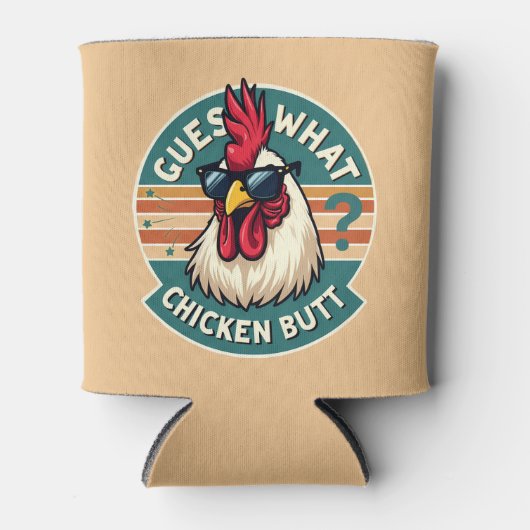 Rafraîchisseur Pour Canette Funny Retro Chicken Butt Joke Design (Devant)