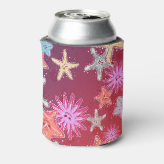 Rafraîchisseur Pour Canette Funny Starfish dans un motif de style arc-en-ciel