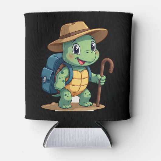 Rafraîchisseur Pour Canette Funny Turtle Hiking Graphic Camping Lover Adventur (Devant)