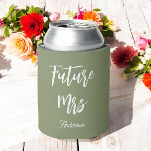 Rafraîchisseur Pour Canette Future Mme Élégante Blanche Verte Mariée