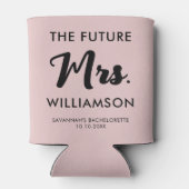 Rafraîchisseur Pour Canette Future Noir Rose Fête de Bachelorette Mme Nom de F (Dos)