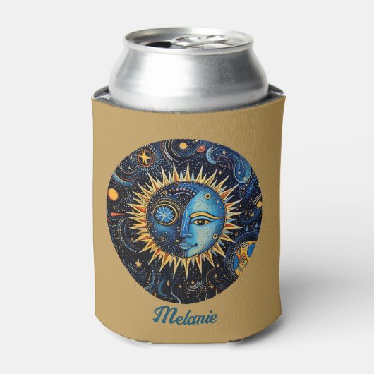Rafraîchisseur Pour Canette Galaxie céleste moderne Monogramme Sun Moon (Can devant)