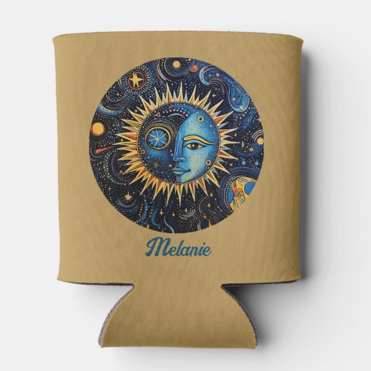 Rafraîchisseur Pour Canette Galaxie céleste moderne Monogramme Sun Moon (Dos)