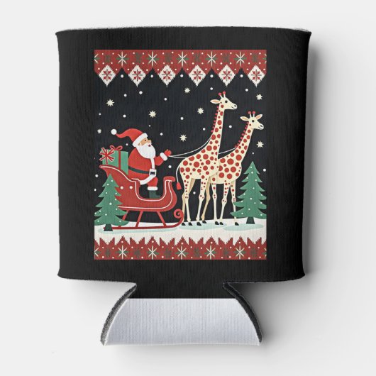 Rafraîchisseur Pour Canette Garçons Filles Santa Claus équitation Giraffe Slei (Devant)