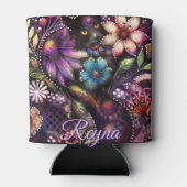 Rafraîchisseur Pour Canette Garden Kitty Cat Floral Abstract Personalized (Dos)