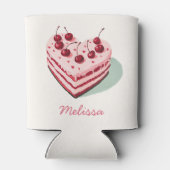 Rafraîchisseur Pour Canette Gâteau rose avec cerise sur le dessus pour une Bab (Dos)