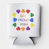 Rafraîchisseur Pour Canette Gay Fier Irlandais LGBT Rainbow Shamrocks (Devant)