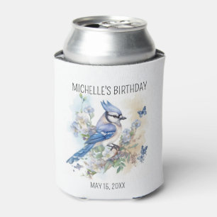 Rafraîchisseur Pour Canette Geai bleu Fleurs de printemps Fête d'anniversaire