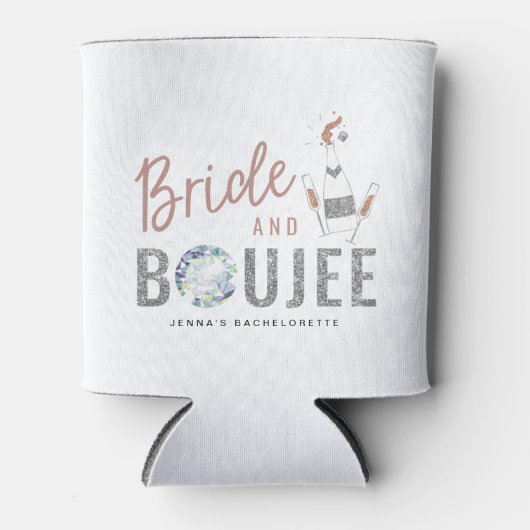 Rafraîchisseur Pour Canette GENNA | Bride et Boujee Rose Gold Bachelorette (Devant)