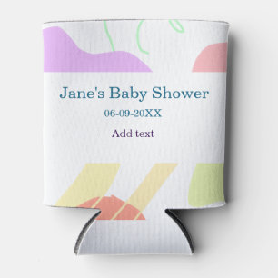 Rafraîchisseur Pour Canette Genre neutre formes abstraites nom du baby shower
