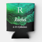 Rafraîchisseur Pour Canette Géode Agate Vert Abstrait 50 & Fabuleux Anniversai (Devant)