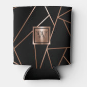 Rafraîchisseur Pour Canette Géométrie en or noir et Rose (Devant)
