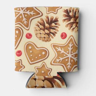 Rafraîchisseur Pour Canette Gingembre de Noël : Festive Motif sans Seamless.