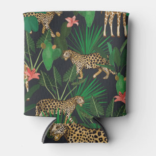 Rafraîchisseur Pour Canette Girafes, léopards, motif animal vintage.