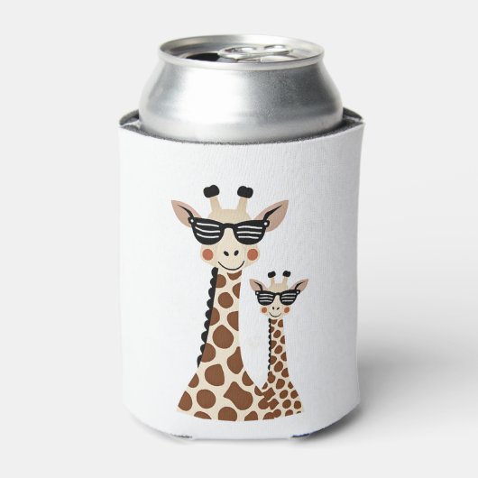 Rafraîchisseur Pour Canette Giraffe with Sunglasses Jungle Safari Animal Giraf (Can devant)