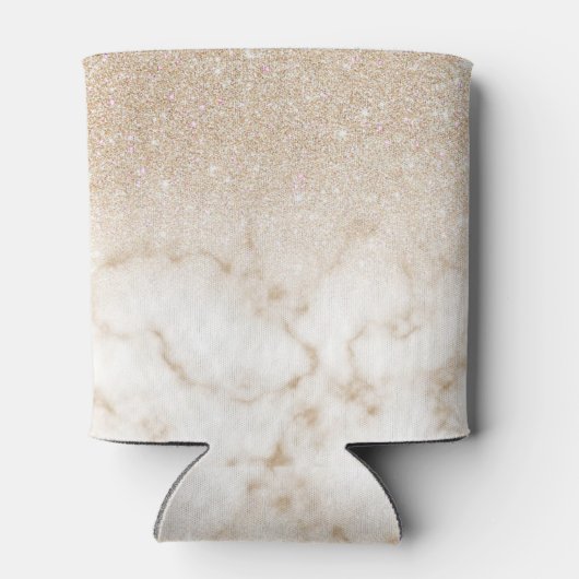 Rafraîchisseur Pour Canette Glamorous Gold White Glitter ombre (Dos)