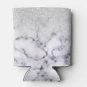 Rafraîchisseur Pour Canette Glamorous Silver White Glitter Marble Gradient (Dos)