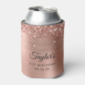 Rafraîchisseur Pour Canette Glittery Rose Gold Foil 21e anniversaire (Can devant)