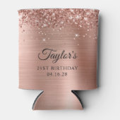 Rafraîchisseur Pour Canette Glittery Rose Gold Foil 21e anniversaire (Devant)