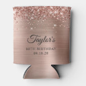 Rafraîchisseur Pour Canette Glittery Rose Gold Foil 60e anniversaire (Devant)