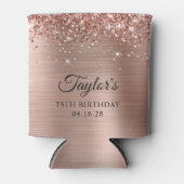 Rafraîchisseur Pour Canette Glittery Rose Gold Foil 75e anniversaire (Devant)