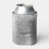 Rafraîchisseur Pour Canette Glittery Silver Foil 50e anniversaire (Can devant)