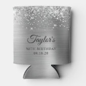 Rafraîchisseur Pour Canette Glittery Silver Foil 50e anniversaire (Devant)