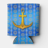 Rafraîchisseur Pour Canette Gold Ancre Blue Cerulean Can Cooler (Devant)