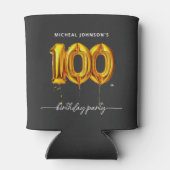 Rafraîchisseur Pour Canette Gold Balloon Black 100e fête d'anniversaire (Dos)