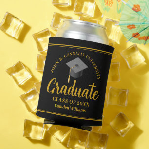 Rafraîchisseur Pour Canette Gold Black Graduation Personnalisé Formal Party