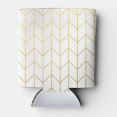 Rafraîchisseur Pour Canette Gold Chevron White Arrière - plan Modern Chic (Devant)