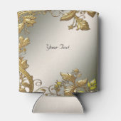 Rafraîchisseur Pour Canette Gold Décoratif Floral Mariage Faveur Pouvant refro (Dos)