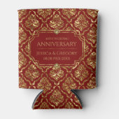 Rafraîchisseur Pour Canette Gold et Red Damask 50th Mariage Anniversary (Devant)