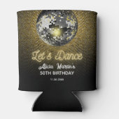 Rafraîchisseur Pour Canette Gold Halftone Disco Ball Dansons Anniversaire (Dos)