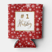 Rafraîchisseur Pour Canette Gold Numéro 1 Hubby Winter Snowflakes Monogramme (Devant)