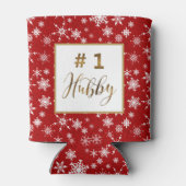 Rafraîchisseur Pour Canette Gold Numéro 1 Hubby Winter Snowflakes Monogramme (Dos)
