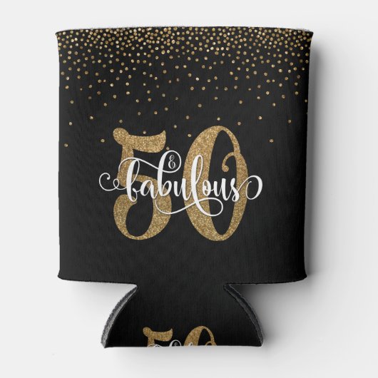 Rafraîchisseur Pour Canette Gold Parties scintillant 50 & Fabuleuse typographi (Devant)