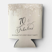 Rafraîchisseur Pour Canette Gold Parties scintillant 70e fête d'anniversaire (Devant)