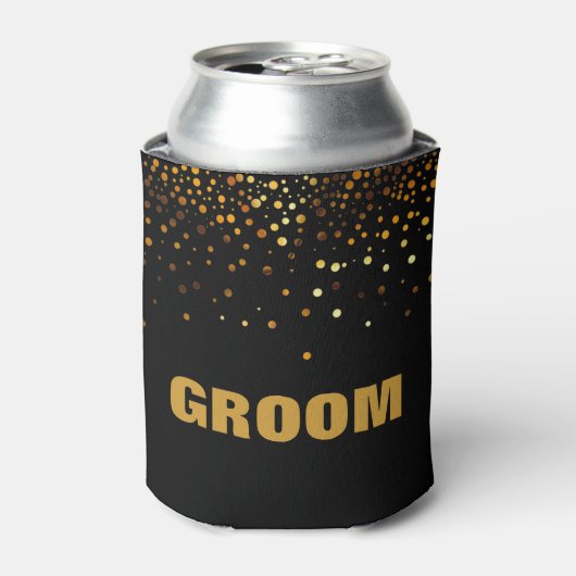 Rafraîchisseur Pour Canette Gold Parties scintillant Faux Foil Confetti Groom (Can devant)