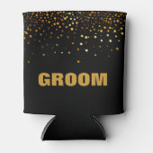 Rafraîchisseur Pour Canette Gold Parties scintillant Faux Foil Confetti Groom (Devant)