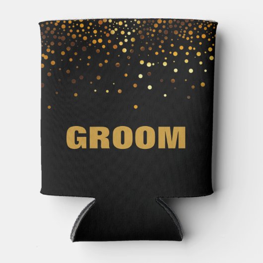 Rafraîchisseur Pour Canette Gold Parties scintillant Faux Foil Confetti Groom (Devant)