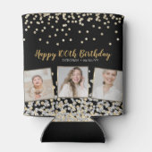 Rafraîchisseur Pour Canette Gold Silver Confetti Photo Collage 100e anniversai (Dos)