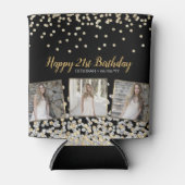 Rafraîchisseur Pour Canette Gold Silver Confetti Photo Collage 21e anniversair (Devant)
