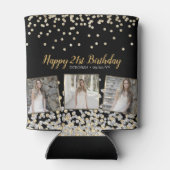 Rafraîchisseur Pour Canette Gold Silver Confetti Photo Collage 21e anniversair (Dos)