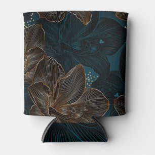 Rafraîchisseur Pour Canette Golden Amaryllis : Vintage Floral de luxe.