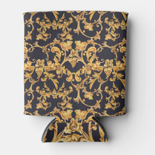 Rafraîchisseur Pour Canette Golden Baroque, Scroll Feuille Motif.