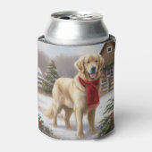 Rafraîchisseur Pour Canette Golden Retriever Dog in Snow Christmas (Can devant)
