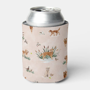 Rafraîchisseur Pour Canette GOLDEN RETRIEVER TOILE Rose