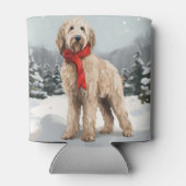 Rafraîchisseur Pour Canette Goldendoodle Chien dans Noël de neige (Dos)